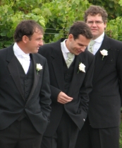 Peter, Steve and Brett at Pete's Wedding