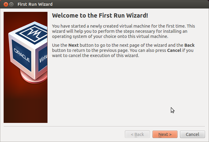 This should be displayed after you select to Start your new VM