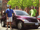 Brett and Pete with Hire car