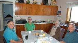 09 John, Maureen, Jack and Graham at morning lunch at Jack's place