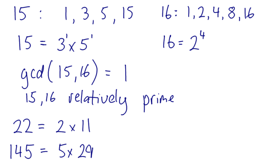 Divisors, Greatest Common Divisor and Relatively Prime